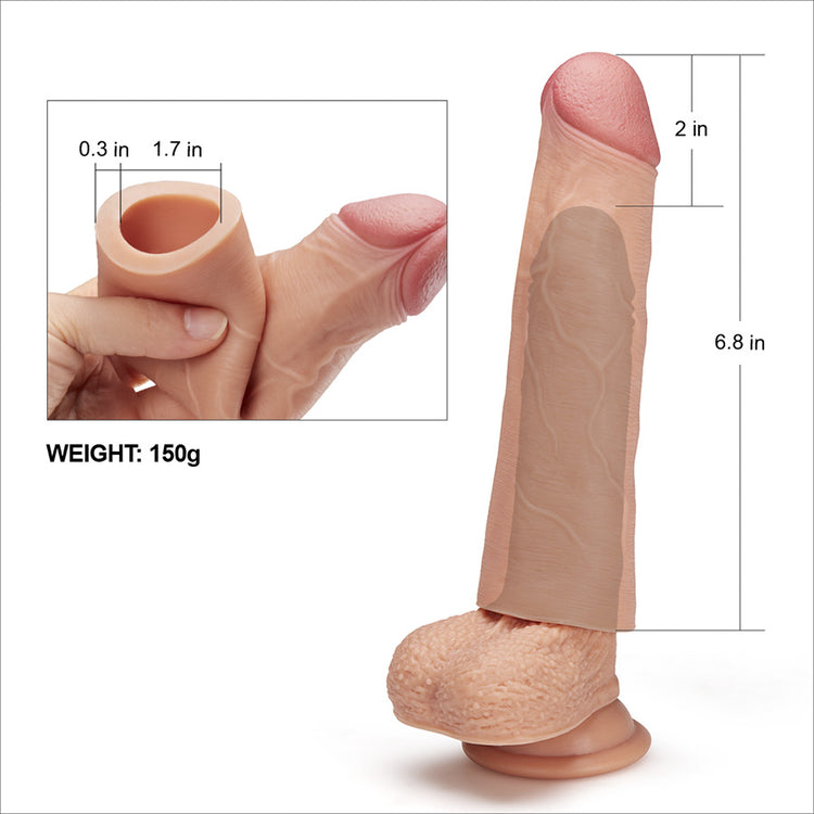 Add 1" Revolutionary Silicone Nature Extender Flesh