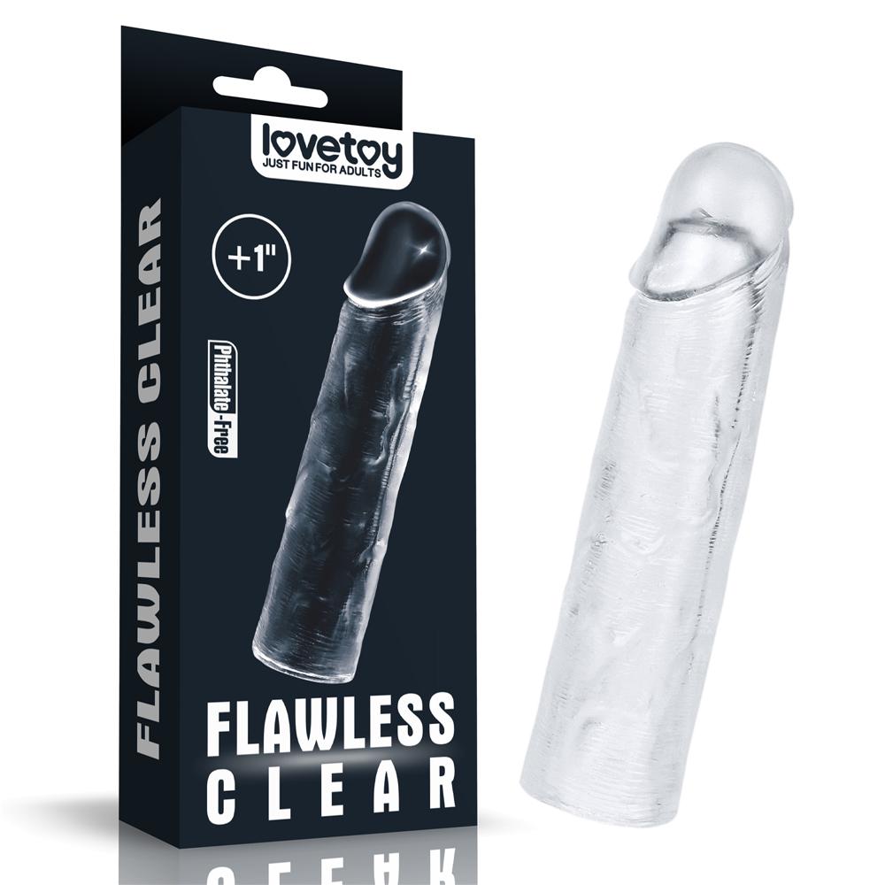 FLAWLESS CLEAR PENIS SLEEVE ADD 1''
